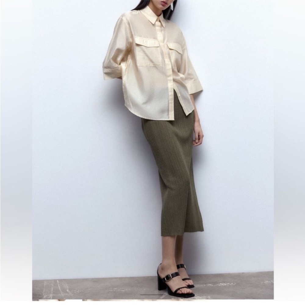 (C2) Zara Black NWT Leather Heeled Buckle Sandals, Size 41/10 USA - Picture 13 of 16